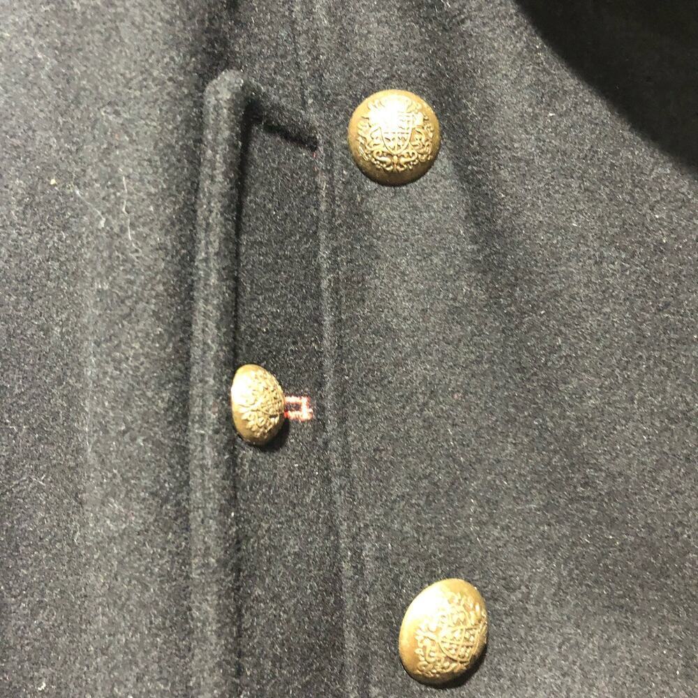 Free People Cecelia Peacoat Jacket Coat Button Front Buckle Detail Black Size M - Picture 13 of 15